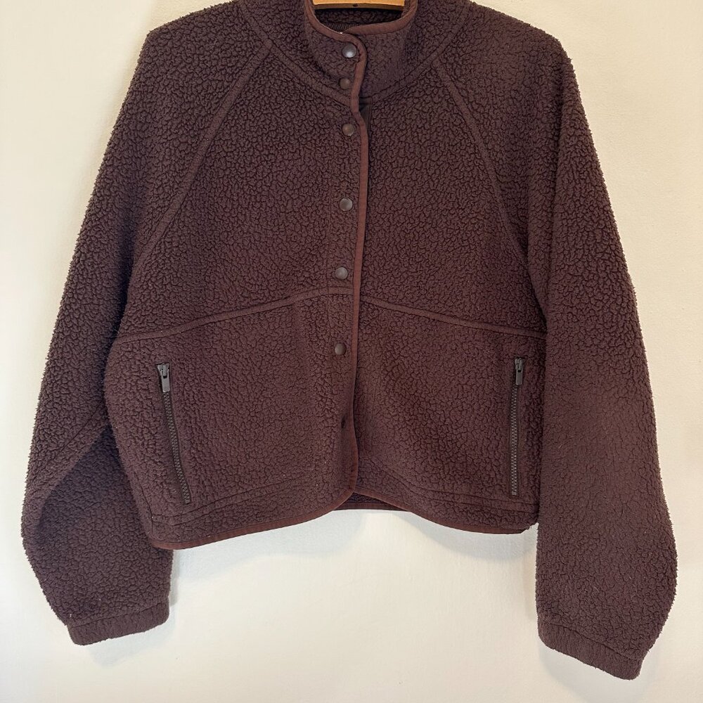 Sunday Best Brown Sherpa Button-Up Jacket - Picture 4 of 8